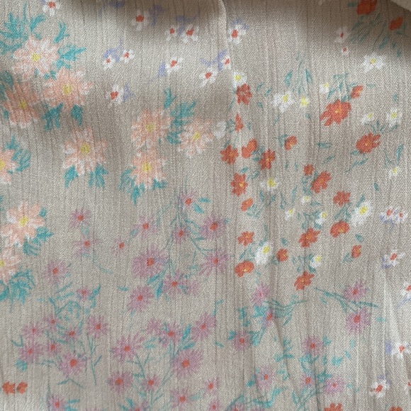 NWT smocked bodice maxi dress, gray and floral print. - Picture 6 of 8